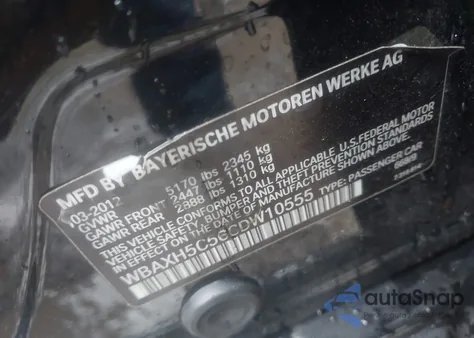 2012 BMW 528I xDrive from USA, damaged, VIN WBAXH5C56CDW10555